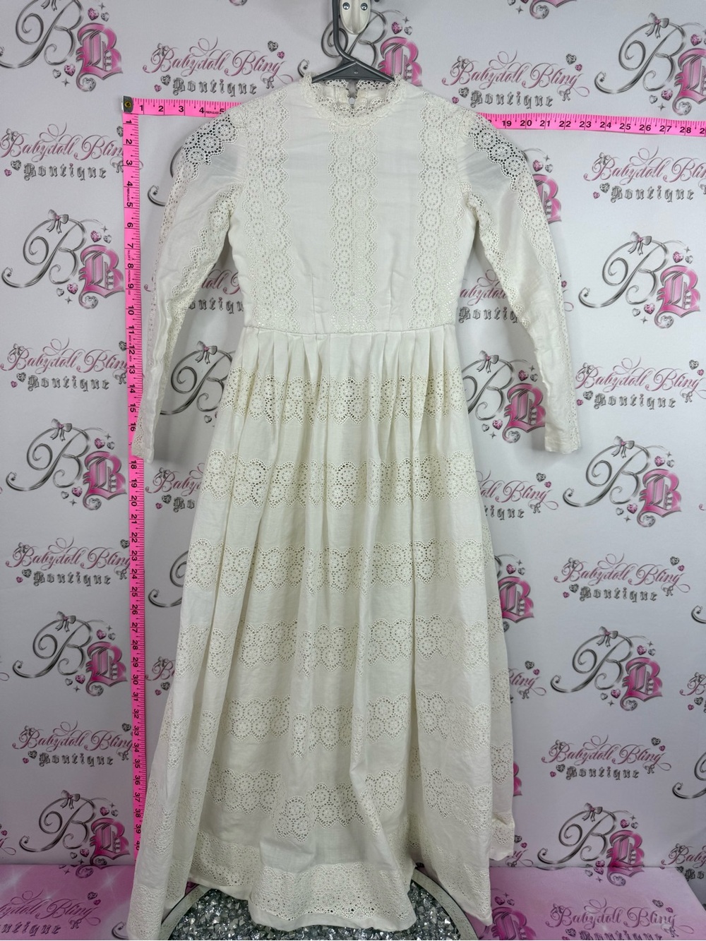 Dress Vintage  Cream Eyelet Dress